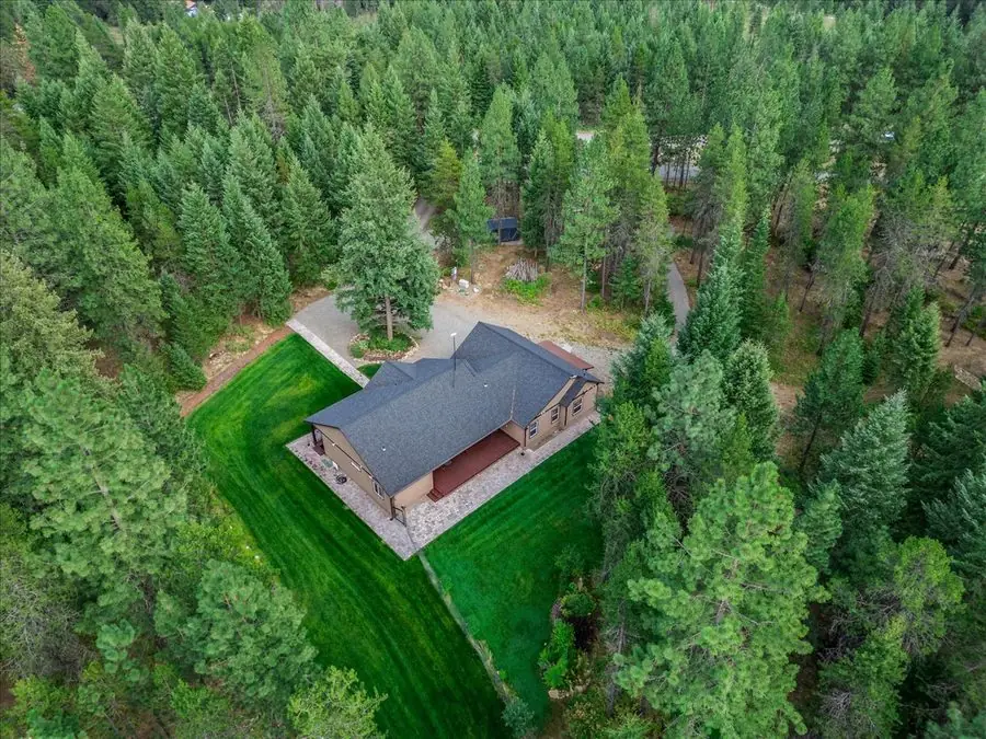 Aerial view of the 5 acre property